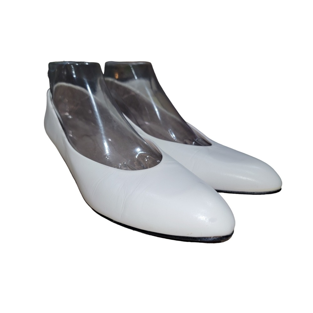 Vintage Easy Spirit Women's White Leather Comfort Pump Made in USA Sz 9.5 3A/5A